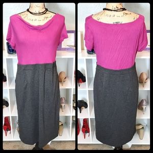 Motherhood Maternity Pink Gray Colorblock Work Dress Size Medium
